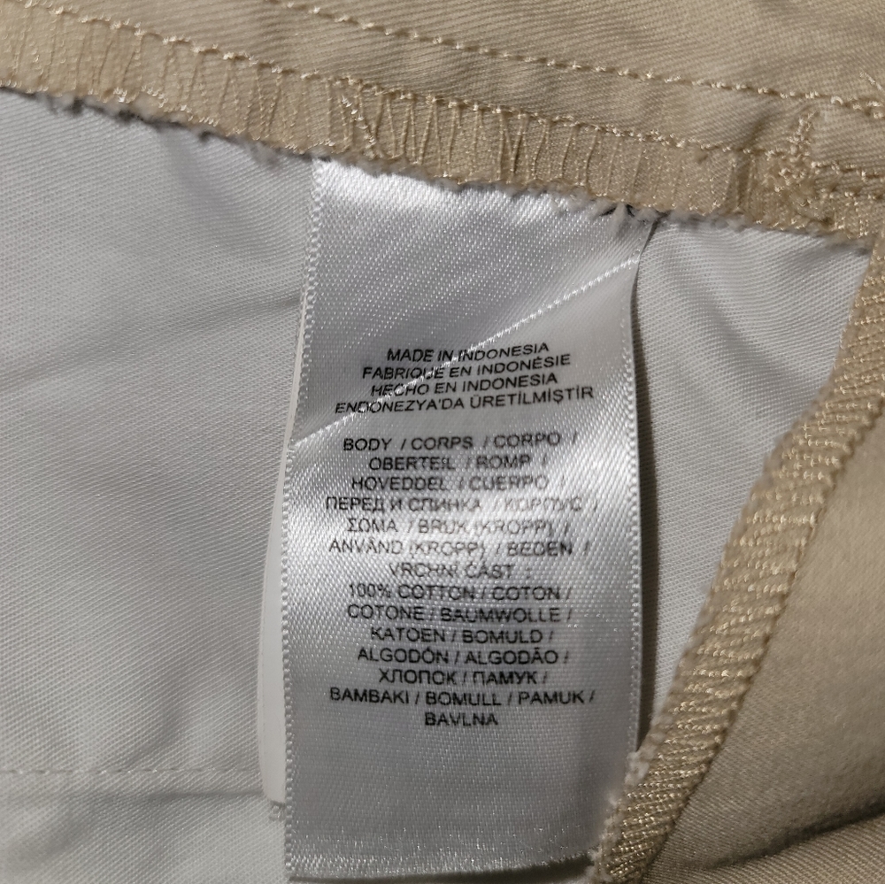 Polo Ralph Lauren Khaki Cotton Button Fly Pleated Cropped Pants Size 12 - Picture 15 of 16